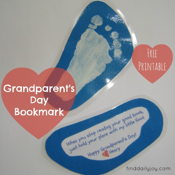 Grandparent's Day Bookmark {Free Printable} - finddailyjoy.com