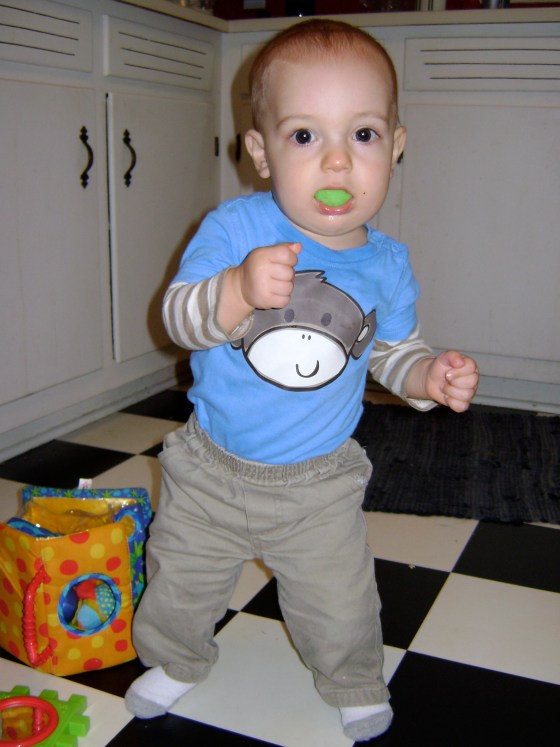 Pom Pom Drop {Playing With Baby, Day 8} - finddailyjoy.com