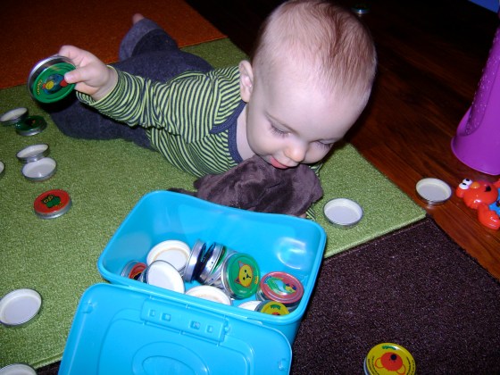 Container Of Lids {Playing With Baby, Day 15} - finddailyjoy.com