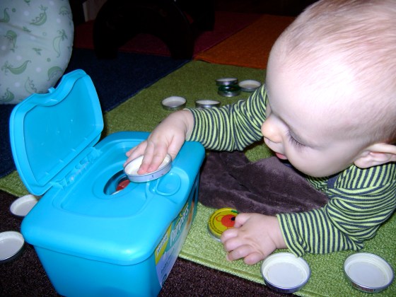 Container Of Lids {Playing With Baby, Day 15} - finddailyjoy.com