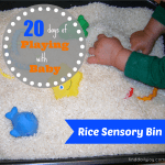 Rice Sensory Bin {Playing With Baby, Day 1} - finddailyjoy.com