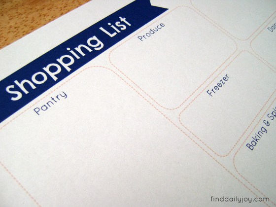 Grocery Shopping List {Free Printable} - finddailyjoy.com