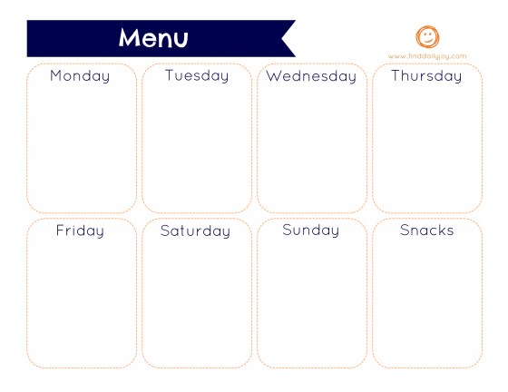 Weekly Menu Planner {Free Printable} - finddailyjoy.com