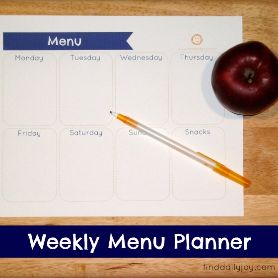 Weekly Menu Planner {Free Printable} - finddailyjoy.com