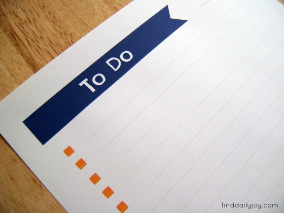 To Do List {Free Printable} - finddailyjoy.com