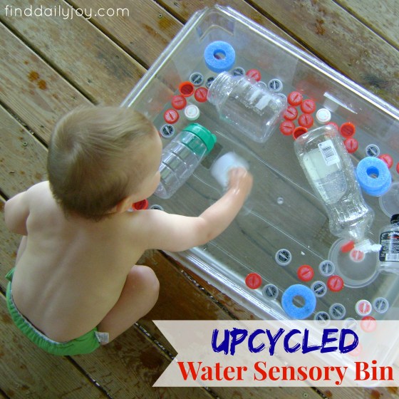 Upcycled Water Sensory Bin {Playing With Toddler} - finddailyjoy.com